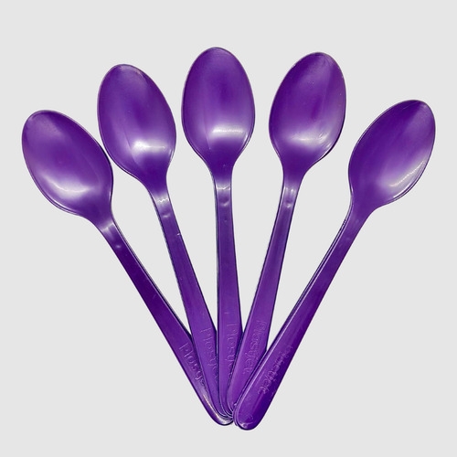 Colher Roxa Forte Plus 19cm Açaí Sorvete Sobremesas 200 Unid Roxo