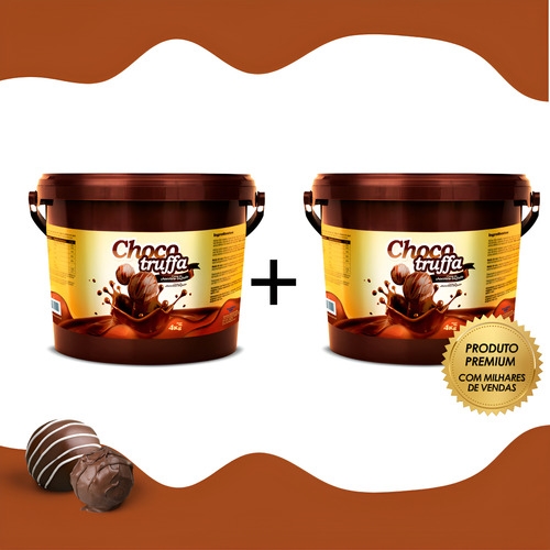 Kit 2 Choco Truffa Chocolate Ao Leite Recheio 4kg Doces