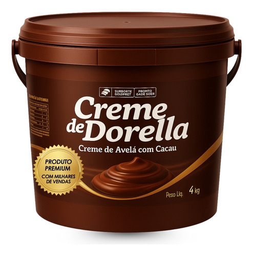 Creme De Avelã Com Cacau Dorella 4kg Cremoso Para Rechear