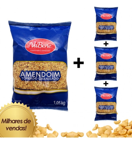 Kit 4 Amendoim Vabene Pronto Para Doces, Bolos E Tortas