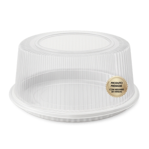 EMBALAGEM PLÁSTICA PARA BOLO 750G RANHURADA BWB - 50 UNIDADES