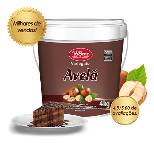 Recheio Variegato Avelã Vabene 4kg Profissional